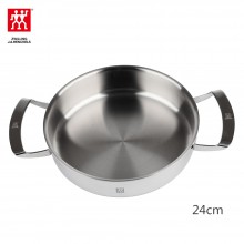 双立人 煎锅炖锅24mm 双柄不锈钢锅具  双耳煎炒锅